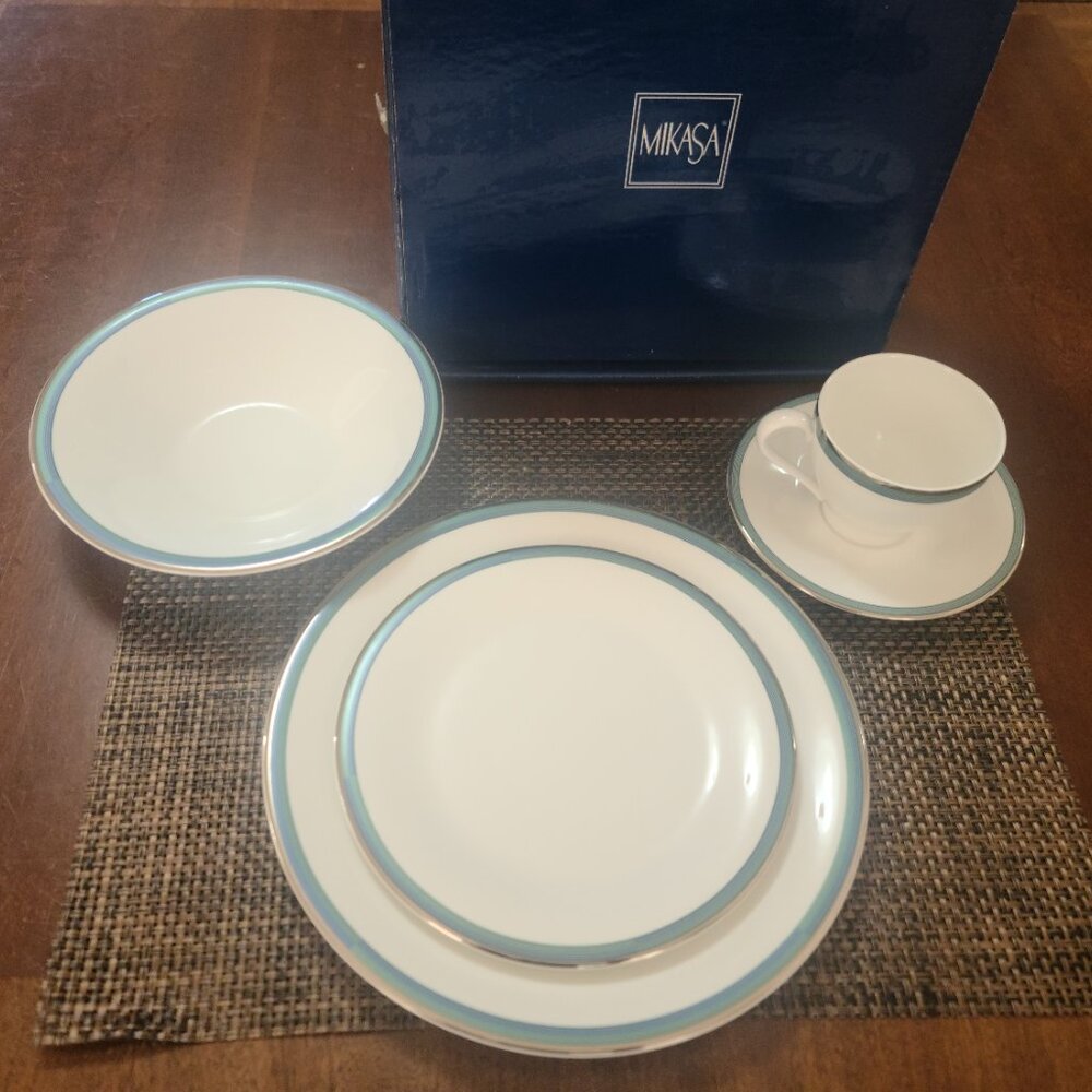 Mikasa Bone China: Connections Teal/Blue Set